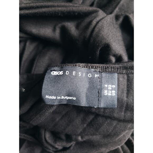 Asos Wrap Flutter Sleeve Midi Dress With Pleated Skirt in Black Size 0 - Picture 5 of 6